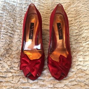 Touch Ups Red Satin Heels